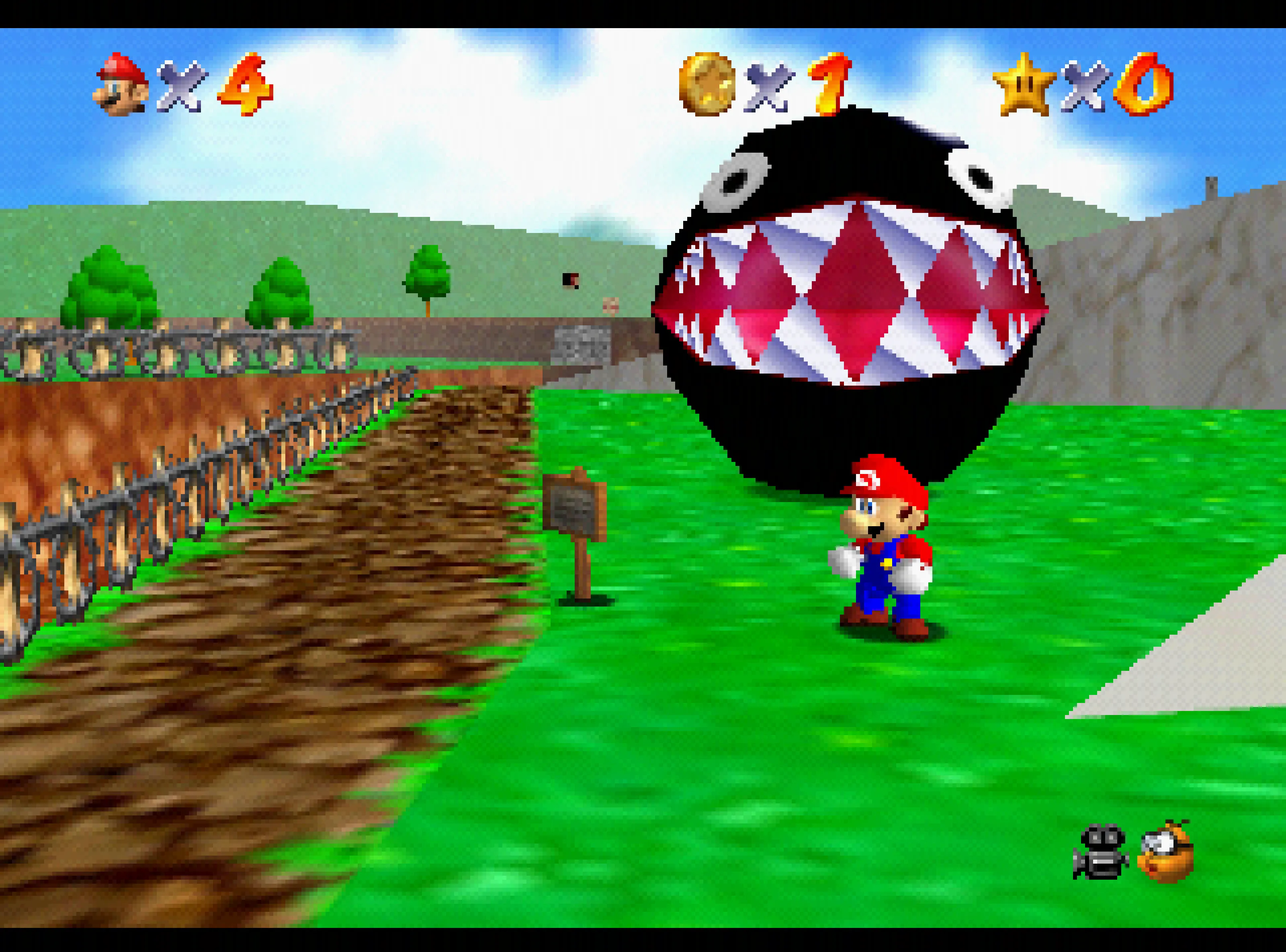 Super Mario 64 gameplay on the Nintendo 64