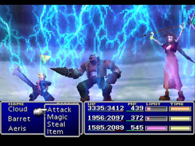 Final Fantasy VII gameplay on the PlayStation